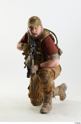 Whole Body Weapons-Rifle Man Pose with machine rifle White Army Athletic Bearded Studio photo references